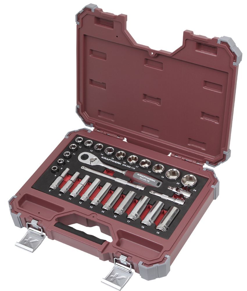 Kraftwerk Steckschlüssel Satz 3/8 Zoll 28 teilig im Koffer Produktbild Kraftwerk Steckschlüssel Satz 3/8 Zoll 28 teilig im Koffer