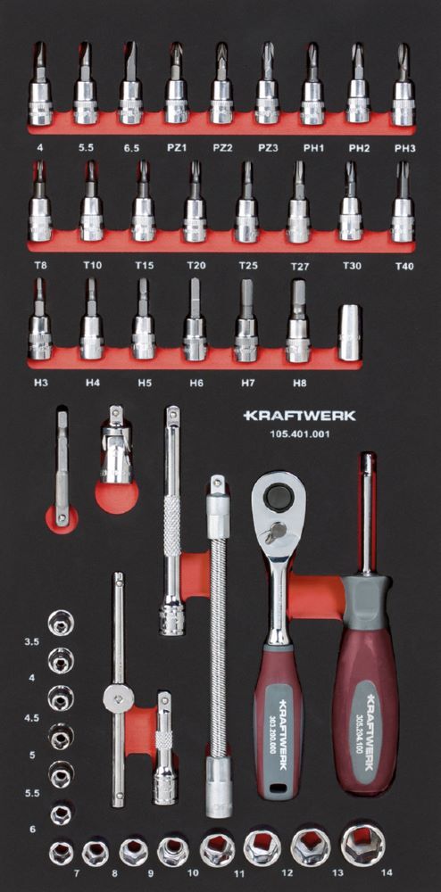 Kraftwerk Steckschlüsselsatz 1/4 Zoll 46 teilig Produktbild Kraftwerk Steckschlüsselsatz 1/4 Zoll 46 teilig