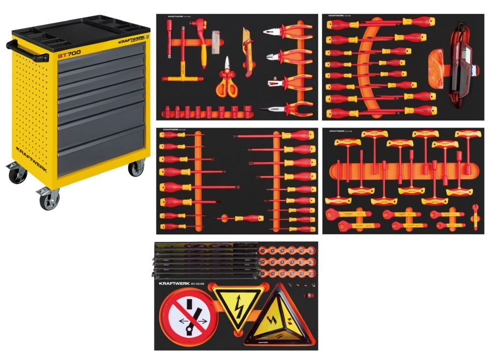 Kraftwerk VDE Werkstattwagen B117 mit VDE Werkzeug 103 teilig Produktbild Kraftwerk VDE Werkstattwagen B117 mit VDE Werkzeug 103 teilig