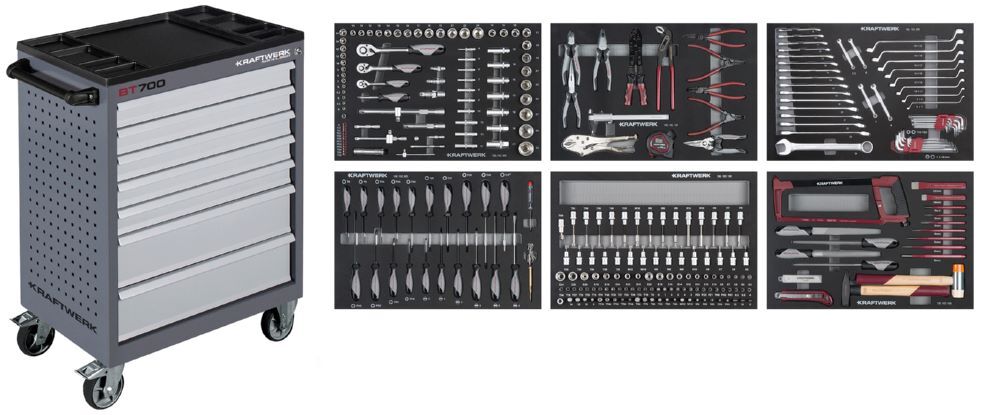 Kraftwerk Werkstattwagen BT700 mit 7 Schubladen 301 teilig Produktbild Kraftwerk Werkstattwagen BT700 mit 7 Schubladen 301 teilig