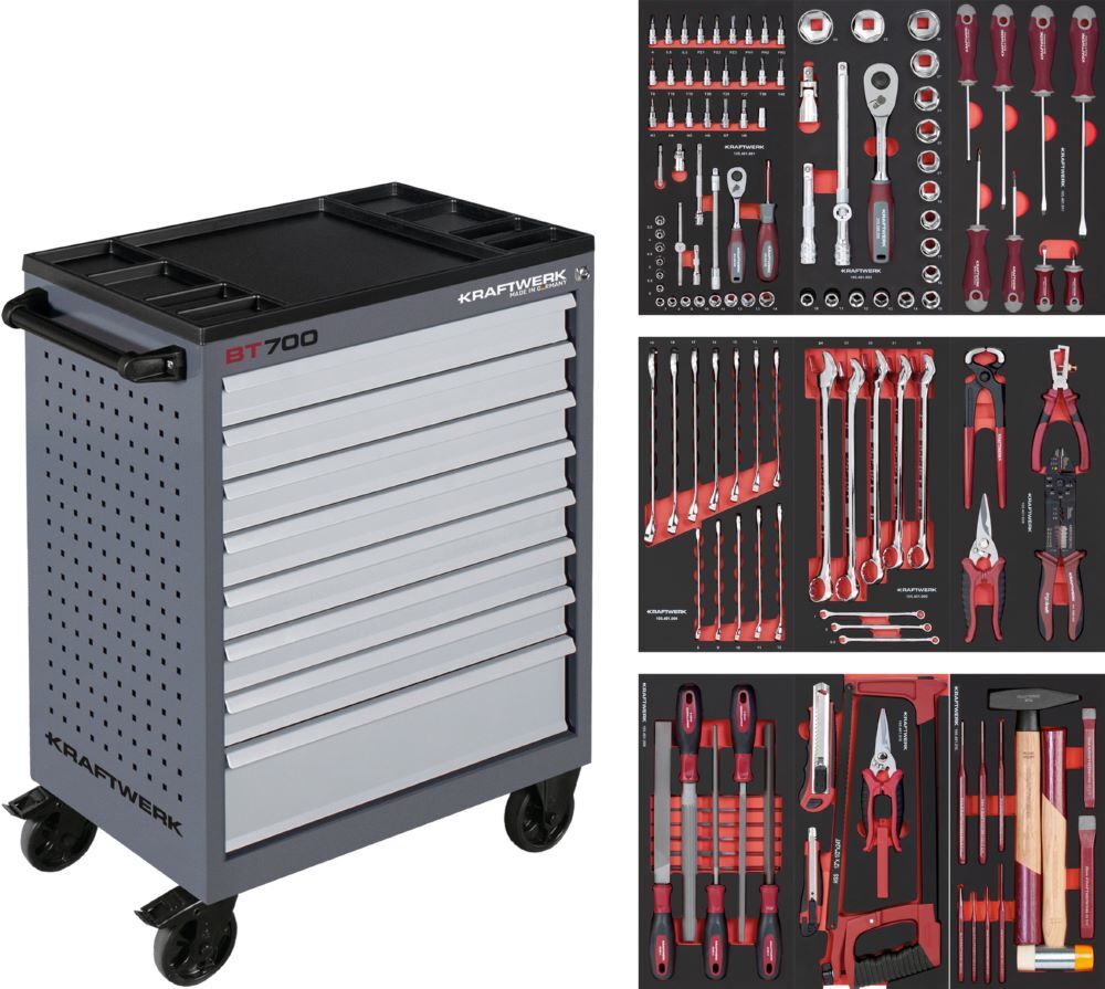 Kraftwerk BT LINE Werkstattwagen BT700 mit 8 Schubladen 143 Teile Produktbild Kraftwerk BT LINE Werkstattwagen BT700 mit 8 Schubladen 143 Teile