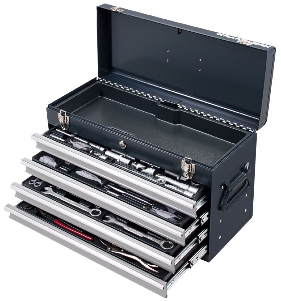 Kraftwerk Werkzeugkiste Basic-Line 100 teilig 1/4 Zoll und 1/2 Zoll Kraftwerk Werkzeugkiste Basic-Line 100 teilig 1/4 Zoll und 1/2 Zoll
