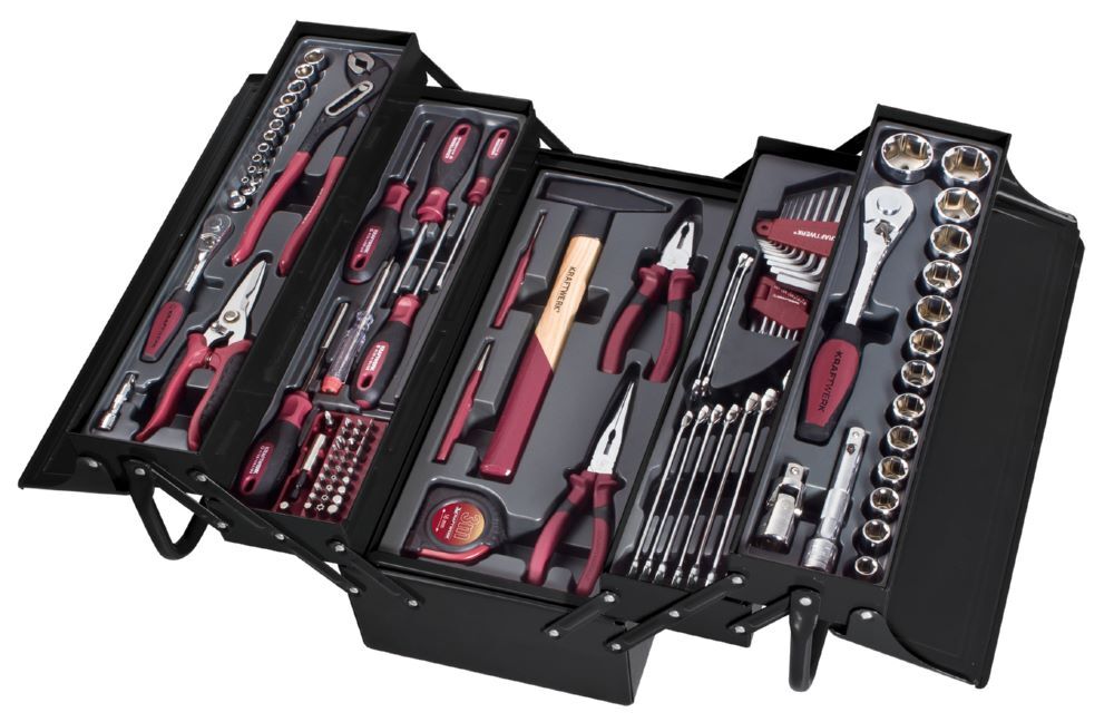 KRAFTWERK Werkzeugkiste bestückt 1/4 Zoll und 1/2 Zoll 106 Teile KRAFTWERK Werkzeugkiste bestückt 1/4 Zoll und 1/2 Zoll 106 Teile