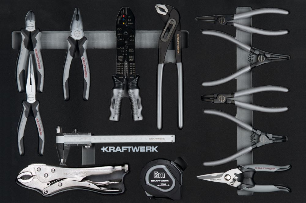 Kraftwerk Zangen und Mess Einlage 13 teilig Produktbild Kraftwerk Zangen und Mess Einlage 13 teilig