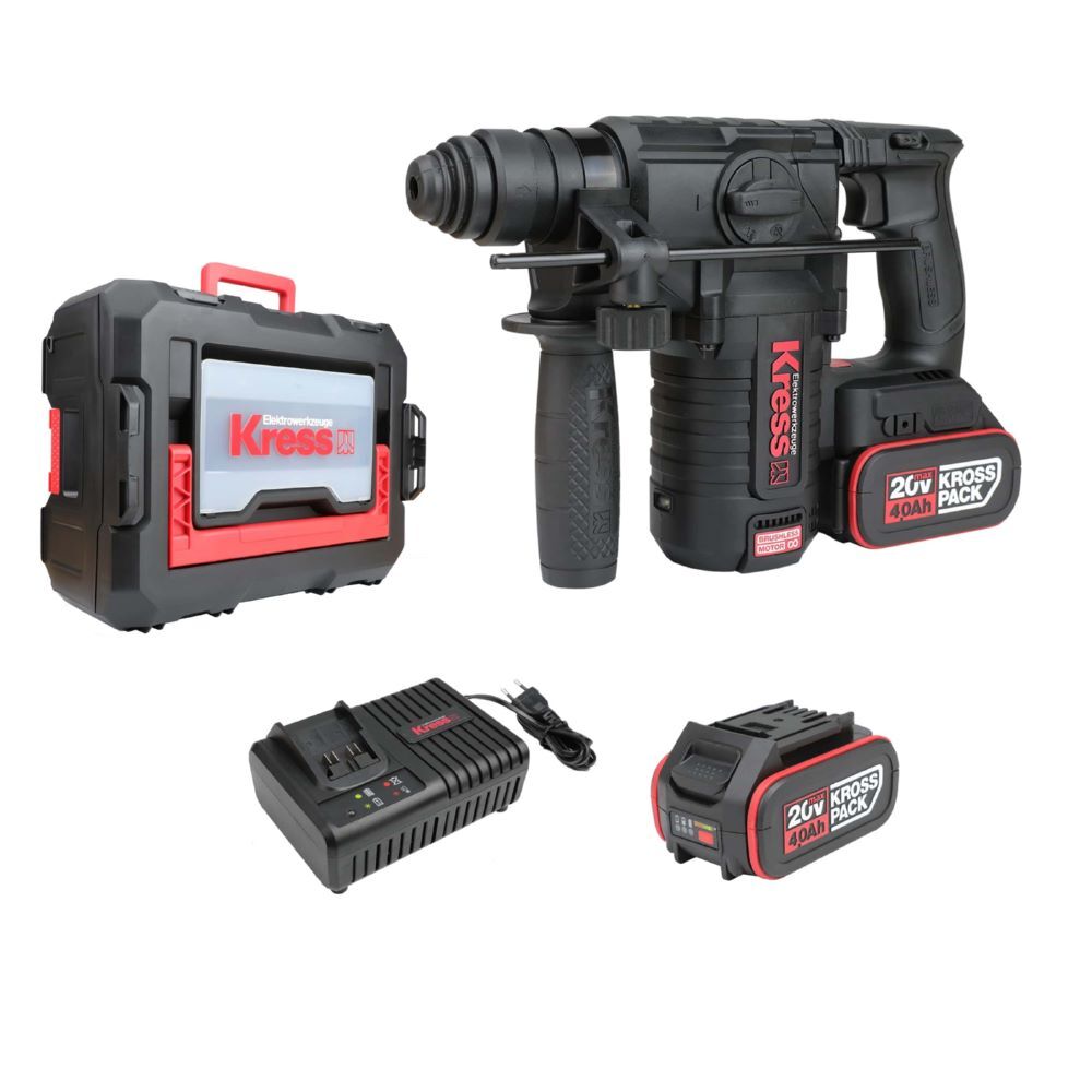 Kress KUC61.2 20V Akku-Pneumatic-Bohrhammer 2,2 J 24 mm SDSplus 2 x Akku 4.0 Ah Produktbild Kress KUC61.2 20V Akku-Pneumatic-Bohrhammer 2,2 J 24 mm SDSplus 2 x Akku 4.0 Ah