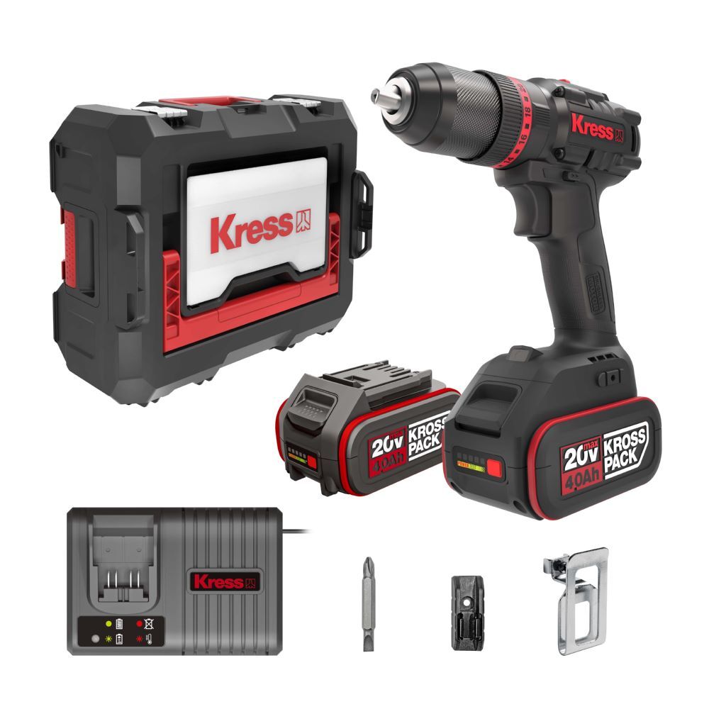 Kress KUC35 20 V Akkuschlagbohrschrauber 140 Nm 2 x 4.0 Ah Ladegerät 6A Stapelbox Produktbild Kress KUC35 20 V Akkuschlagbohrschrauber 140 Nm 2 x 4.0 Ah Ladegerät 6A Stapelbox