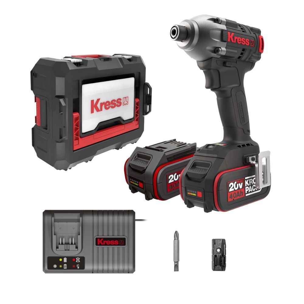 Kress KUB60.2 20 V Akkuschlagschrauber 230 Nm 2 x 4.0 Ah Ladegerät 6A 6 kant Produktbild Kress KUB60.2 20 V Akkuschlagschrauber 230 Nm 2 x 4.0 Ah Ladegerät 6A 6 kant