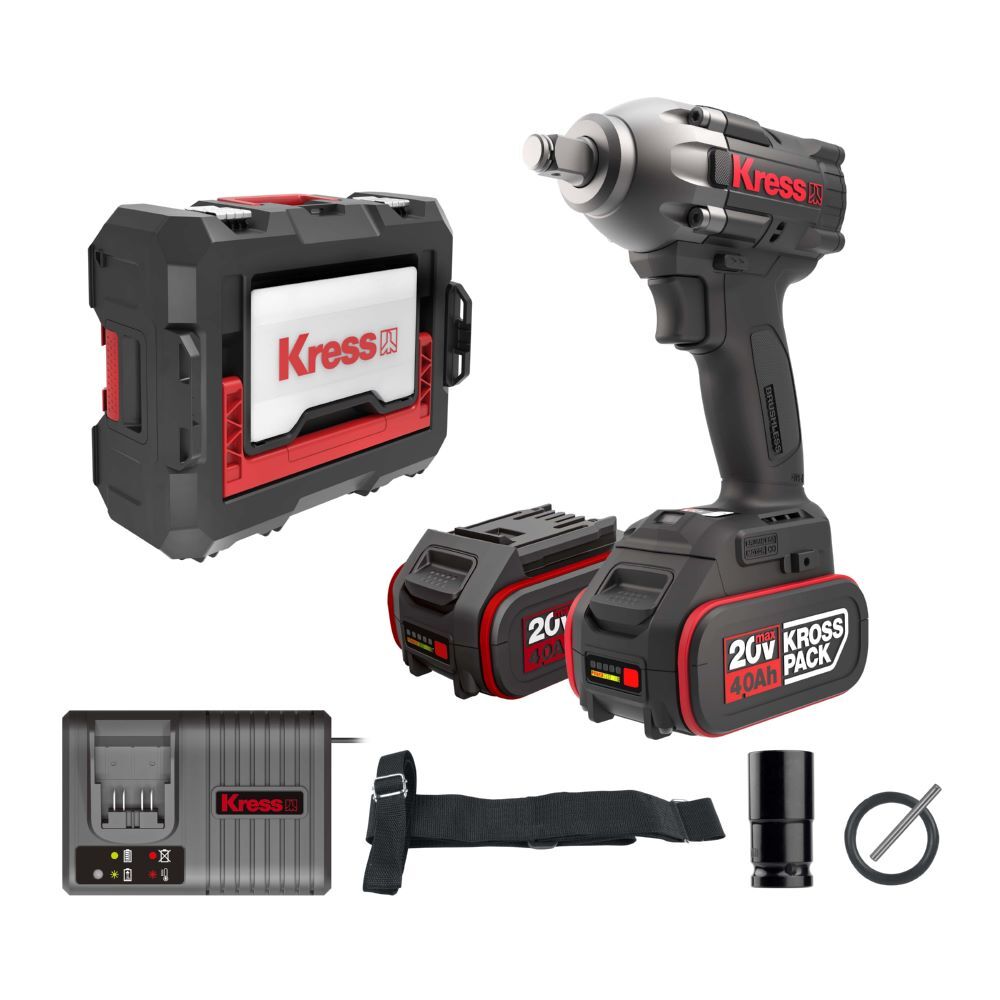 Kress KUB30.2 20 V Akkuschlagschrauber 1/2 Zoll 300 Nm 2 x 4.0Ah Ladegerät 6A Produktbild Kress KUB30.2 20 V Akkuschlagschrauber 1/2 Zoll 300 Nm 2 x 4.0Ah Ladegerät 6A