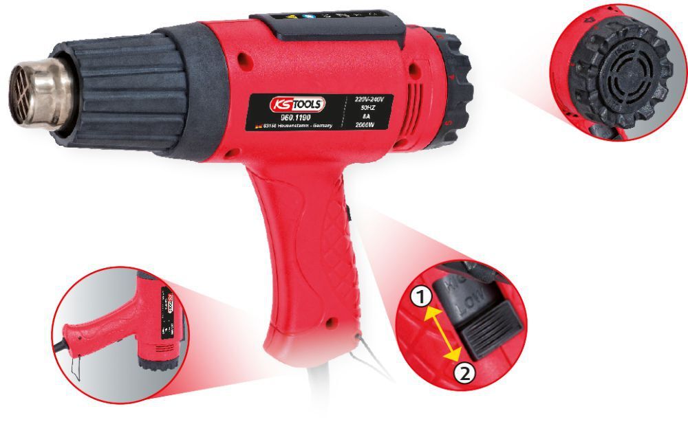 KS Tools Heißluft-Gerät Satz inkl. 4 Aufsätze Produktbild KS Tools Heißluft-Gerät Satz inkl. 4 Aufsätze bild 2