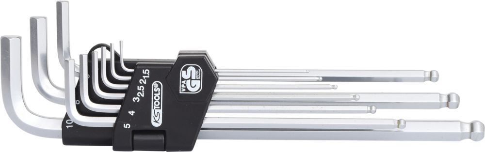 KS Tools Kugelkopf Innensechskant Winkelstiftschlüssel Satz XL 9 Teile Produktbild KS Tools Kugelkopf Innensechskant Winkelstiftschlüssel Satz XL 9 Teile