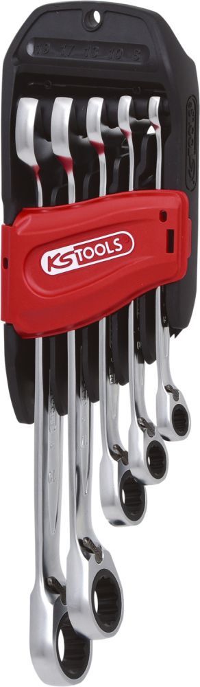 KS Tools GEARplus Ratschenringmaulschlüssel Satz umschaltbar 5-teilig 8 - 19 mm Produktbild KS Tools GEARplus Ratschenringmaulschlüssel Satz umschaltbar 5-teilig 8 - 19 mm