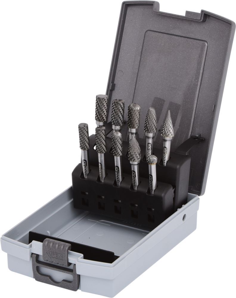 KS Tools HM Frässtift Satz Kunststoffkassette 10 teilig Produktbild KS Tools HM Frässtift Satz Kunststoffkassette 10 teilig