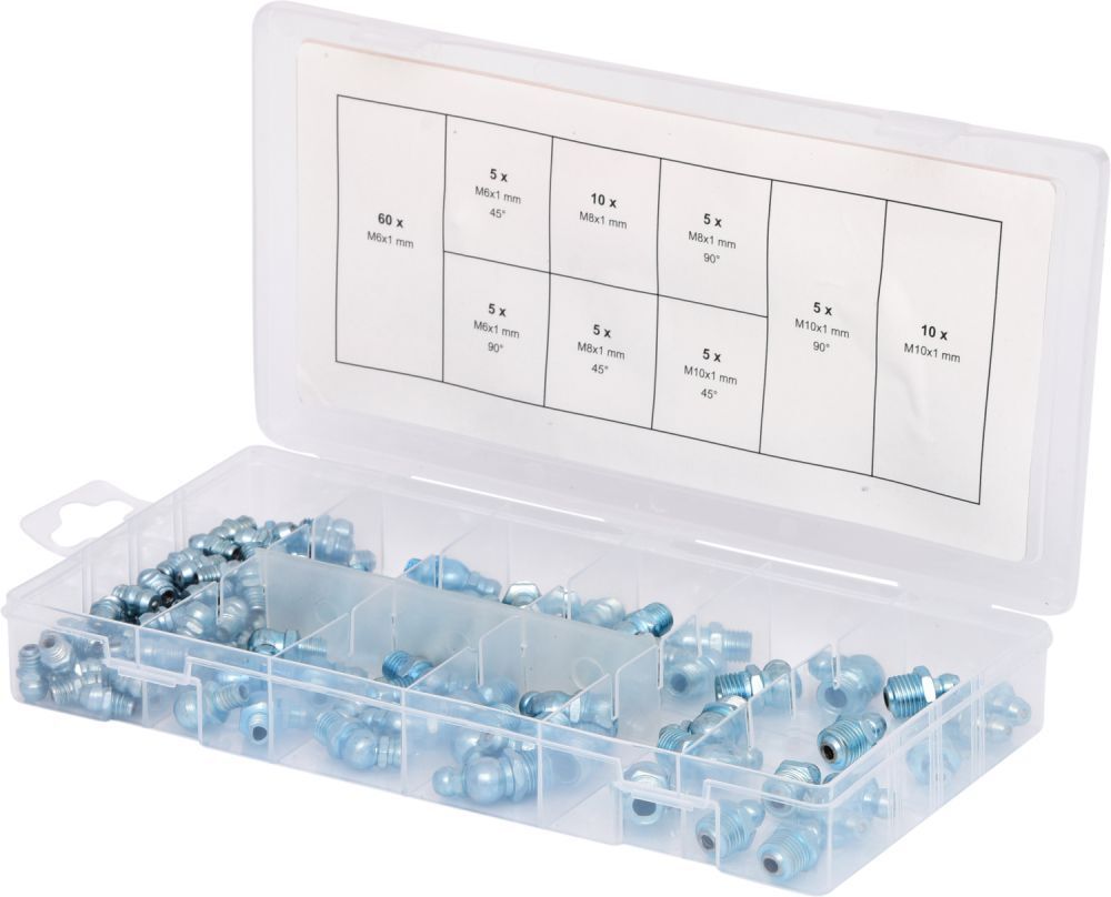 KS Tools Sortiment Schmiernippel M6-8-10x1,0 110 tlg. Produktbild KS Tools Sortiment Schmiernippel M6-8-10x1,0 110 tlg.