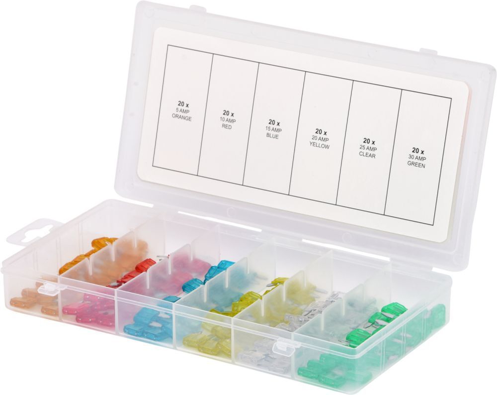 KS Tools Sortiment Mini-Sicherungen, 5-30A, 120-tlg. Produktbild KS Tools Sortiment Mini-Sicherungen, 5-30A, 120-tlg.