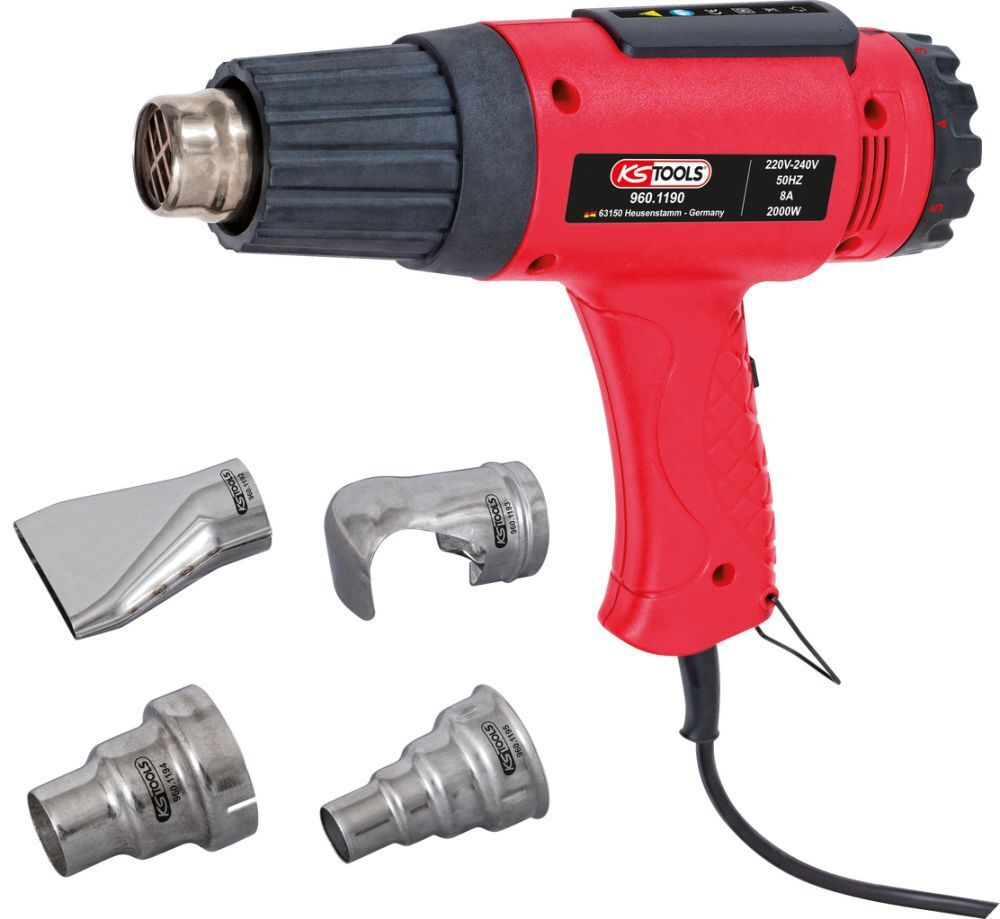 KS Tools Heißluft-Gerät Satz inkl. 4 Aufsätze Produktbild KS Tools Heißluft-Gerät Satz inkl. 4 Aufsätze
