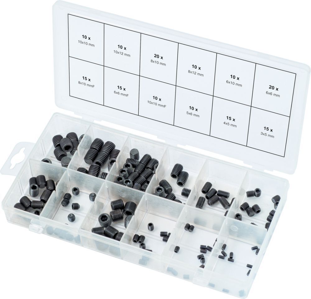 KS Tools Sortiment Madenschrauben metrisch 160 tlg. Produktbild KS Tools Sortiment Madenschrauben metrisch 160 tlg.