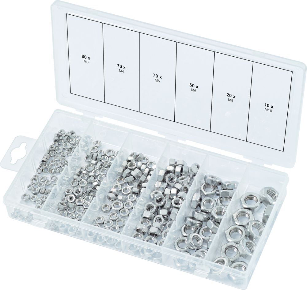 KS Tools Sortiment Edelstahl Muttern metrisch 300 Teile Produktbild KS Tools Sortiment Edelstahl Muttern metrisch 300 Teile