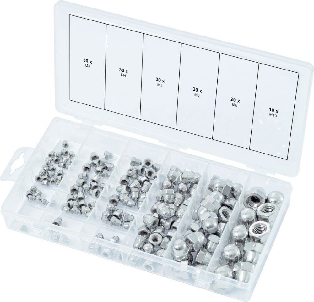 KS Tools Sortiment Edelstahl Muttern metrisch 150 Teile Produktbild KS Tools Sortiment Edelstahl Muttern metrisch 150 Teile