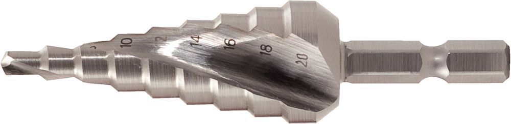 KS Tools 1/4 Zoll HSS Stufenbohrer Bit Durchmesser 4-12mm 9 Stufen Produktbild KS Tools 1/4 Zoll HSS Stufenbohrer Bit Durchmesser 4-12mm 9 Stufen