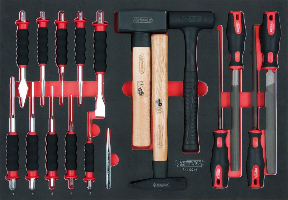 KS Tools SCS Feilen Meißel Hammer Satz 18 Teile in 1/1 Systemeinlage Produktbild KS Tools SCS Feilen Meißel Hammer Satz 18 Teile in 1/1 Systemeinlage