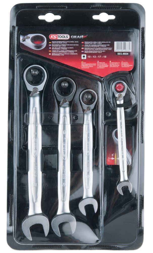 KS Tools GEARplus Ratschenringmaulschlüssel Satz umschaltbar 4-teilig Produktbild KS Tools GEARplus Ratschenringmaulschlüssel Satz umschaltbar 4-teilig