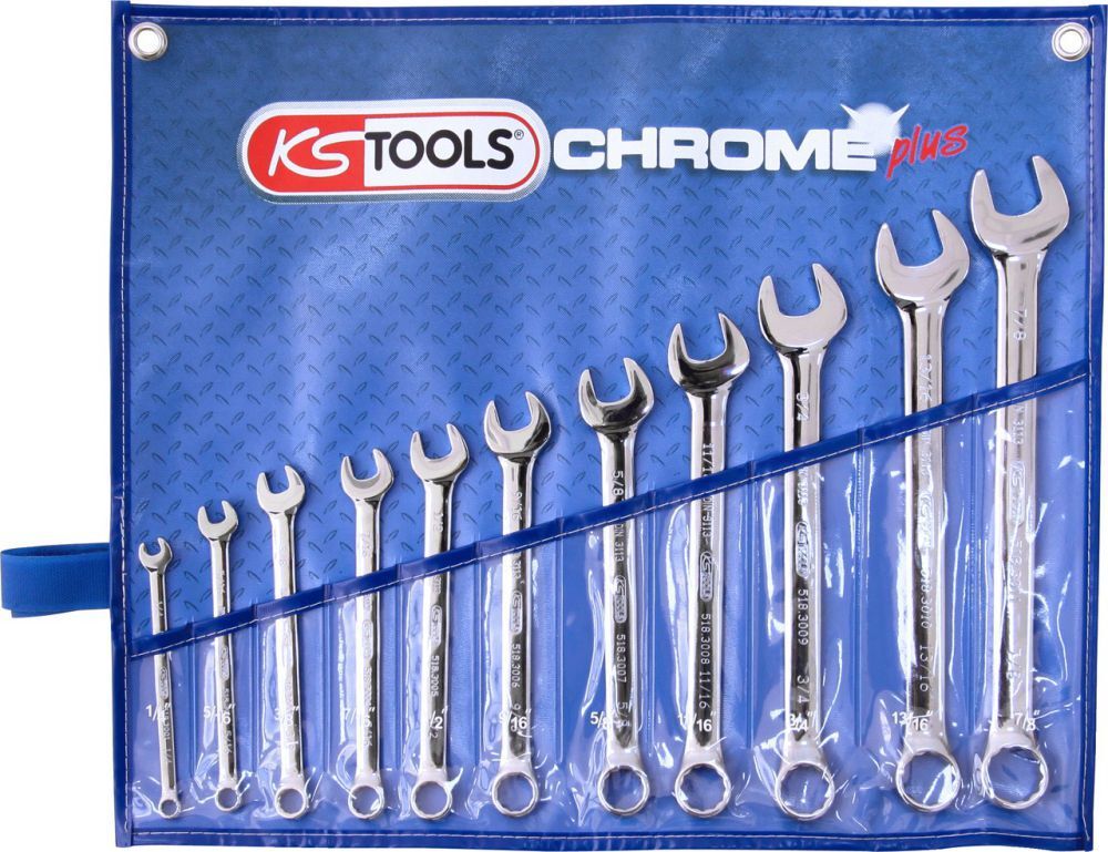 KS Tools CHROMEplus Ringmaulschlüssel Satz abgewinkelt 11-teilig Zoll Produktbild KS Tools CHROMEplus Ringmaulschlüssel Satz abgewinkelt 11-teilig Zoll