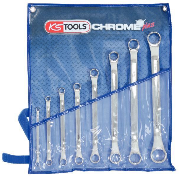 KS Tools CHROMEplus Doppel Ringschlüssel Satz gekröpft 8 teilig Produktbild KS Tools CHROMEplus Doppel Ringschlüssel Satz gekröpft 8 teilig