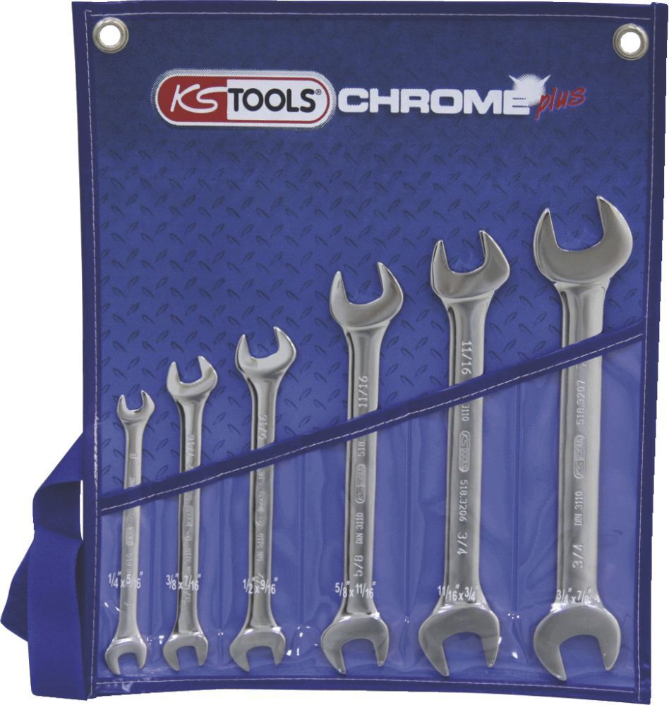 KS Tools CHROMEplus Doppel Maulschlüssel Satz 6 teilig