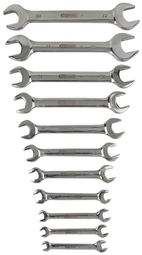 KS Tools Doppel Maulschlüssel-Satz 11 teilig abgewinkelt Edelstahl Produktbild KS Tools Doppel Maulschlüssel-Satz 11 teilig abgewinkelt Edelstahl