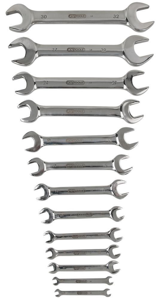 KS Tools Doppel Maulschlüssel Satz 13 teilig abgewinkelt Edelstahl