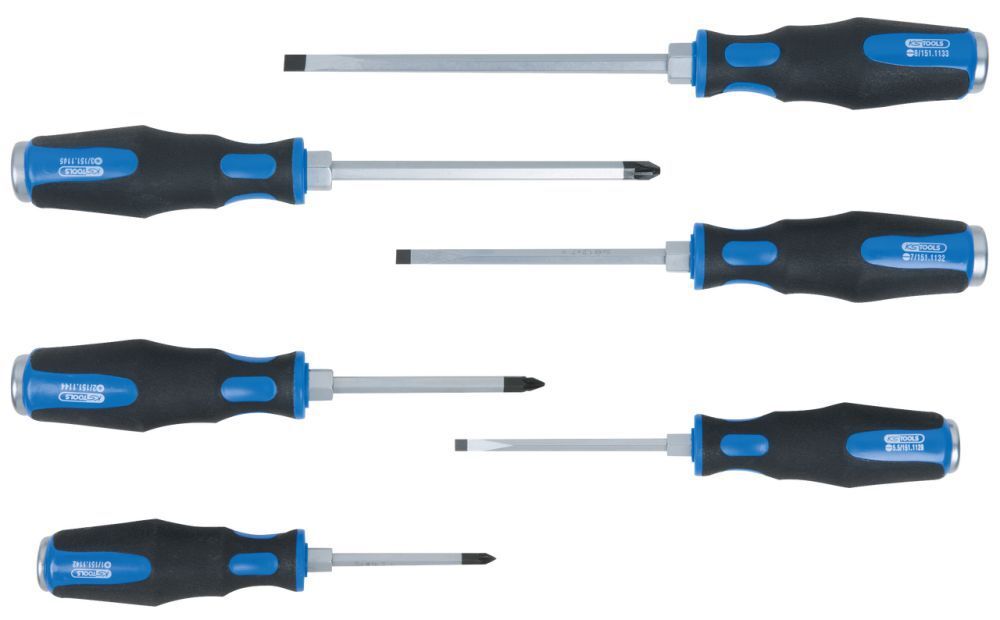 KS Tools ERGOTORQUEmax Schlagkappen Schraubendreher Satz 6 teilig Schlitz PZ Produktbild KS Tools ERGOTORQUEmax Schlagkappen Schraubendreher Satz 6 teilig Schlitz PZ