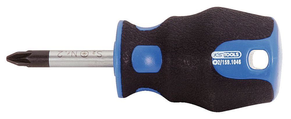 KS Tools ERGOTORQUEplus Schraubendreher kurz PH2 Produktbild KS Tools ERGOTORQUEplus Schraubendreher kurz PH2