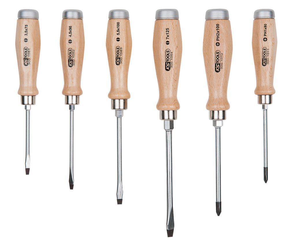 KS Tools ERGOTORQUE WOODmax Schlag Schraubendreher Satz 6 teilig Produktbild KS Tools ERGOTORQUE WOODmax Schlag Schraubendreher Satz 6 teilig