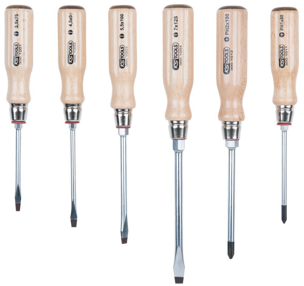 KS Tools ERGOTORQUE WOOD Schraubendreher Satz 6 Teile Produktbild KS Tools ERGOTORQUE WOOD Schraubendreher Satz 6 Teile