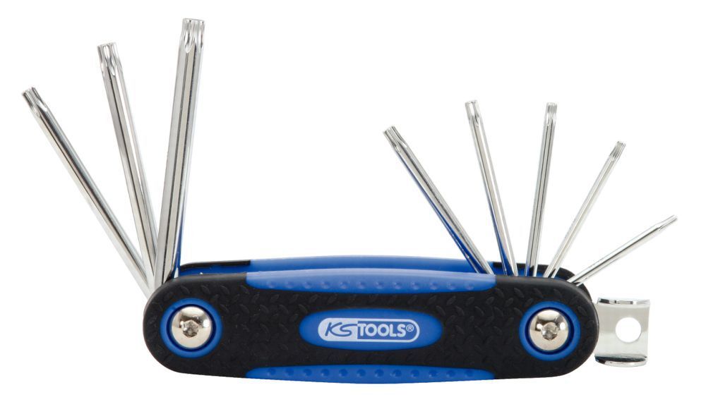 KS Tools CHROMEplus Torx Winkelstiftschlüssel Klapphalter 8 Teile Produktbild KS Tools CHROMEplus Torx Winkelstiftschlüssel Klapphalter 8 Teile