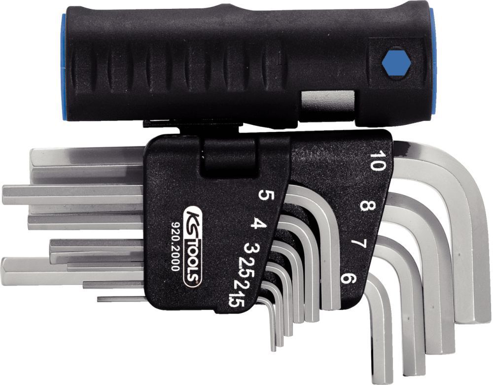 KS Tools 3 in 1 Innensechskant Winkelstiftschlüssel Satz kurz 10 Teile Produktbild KS Tools 3 in 1 Innensechskant Winkelstiftschlüssel Satz kurz 10 Teile