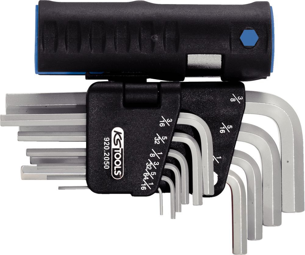 KS Tools 3 in 1 Innensechskant Winkelstiftschlüssel Satz Zoll kurz 10 Teile Produktbild KS Tools 3 in 1 Innensechskant Winkelstiftschlüssel Satz Zoll kurz 10 Teile