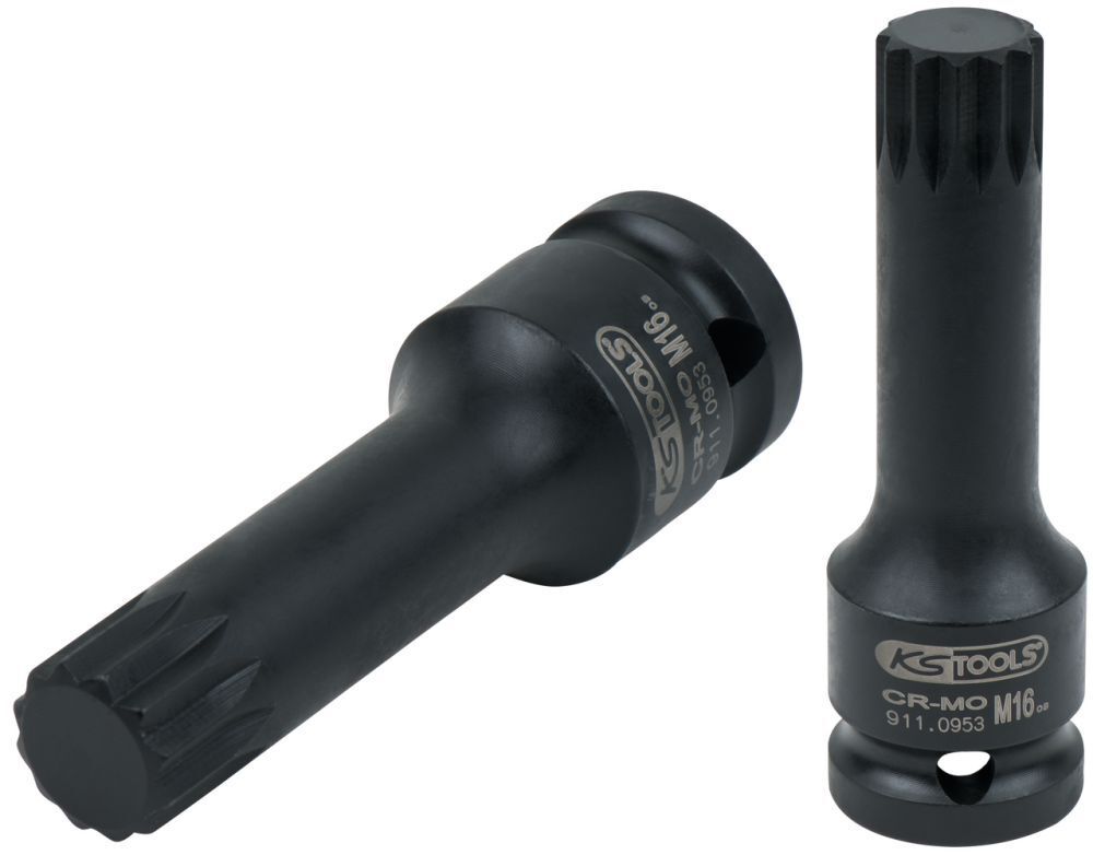KS Tools 1/2" Kraft-Bit-Stecknuss Vielzahn, lang, M16 Produktbild KS Tools 1/2" Kraft-Bit-Stecknuss Vielzahn, lang, M16