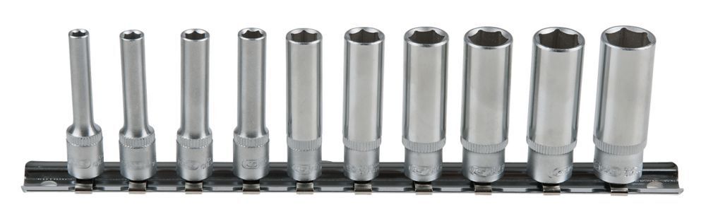 KS Tools 1/4" CLASSIC Sechskant Stecknuss Satz lang 10 Teile 4 bis 13mm Produktbild KS Tools 1/4" CLASSIC Sechskant Stecknuss Satz lang 10 Teile 4 bis 13mm