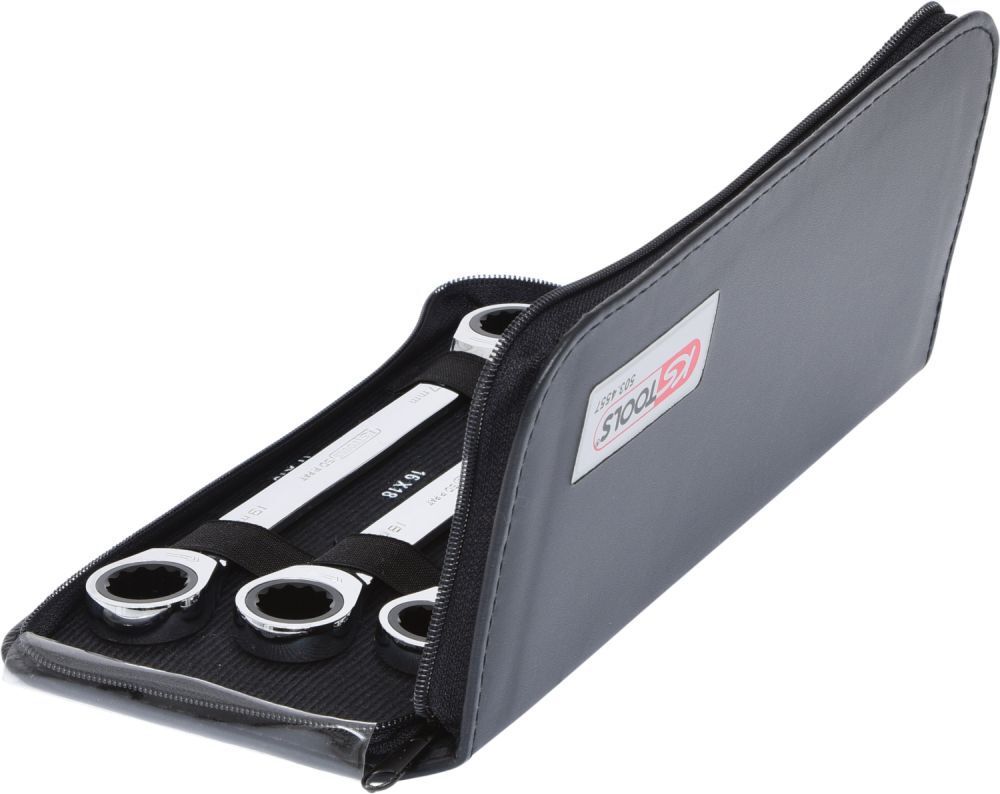 KS Tools GEAR plus Doppel Ratschenringschlüssel Satz 6 teilig Lederetui