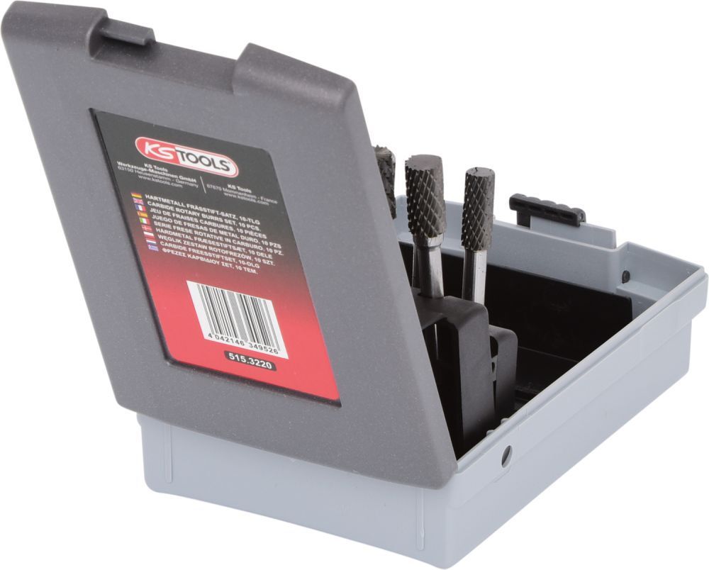 KS Tools HM Frässtift Satz Kunststoffkassette 10 teilig Produktbild KS Tools HM Frässtift Satz Kunststoffkassette 10 teilig bild 3