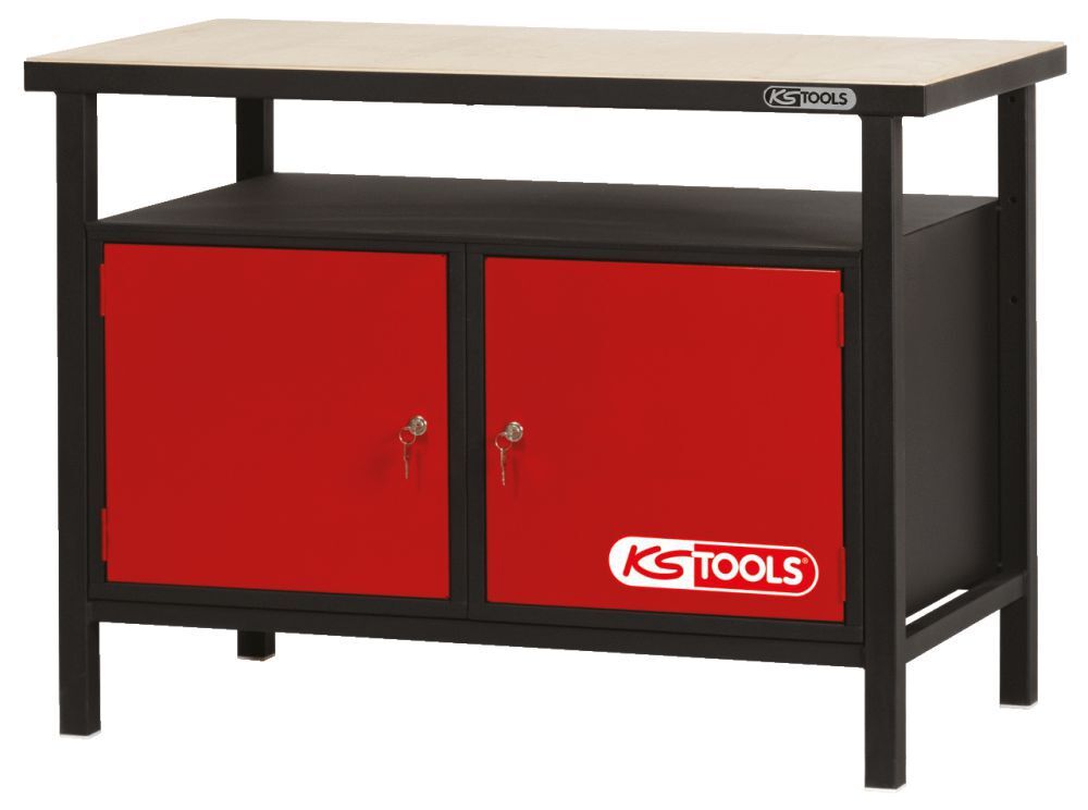 KS Tools Profi Werkbank mit 2 Türen H840xB1200xT600mm Produktbild KS Tools Profi Werkbank mit 2 Türen H840xB1200xT600mm