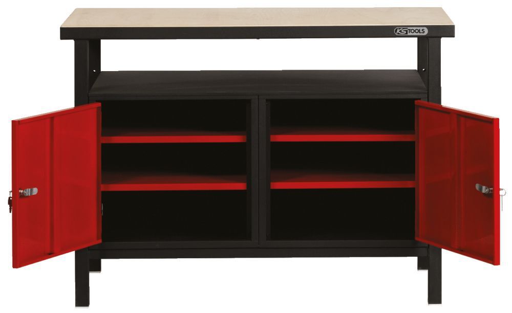 KS Tools Profi Werkbank mit 2 Türen H840xB1200xT600mm Produktbild KS Tools Profi Werkbank mit 2 Türen H840xB1200xT600mm bild 2