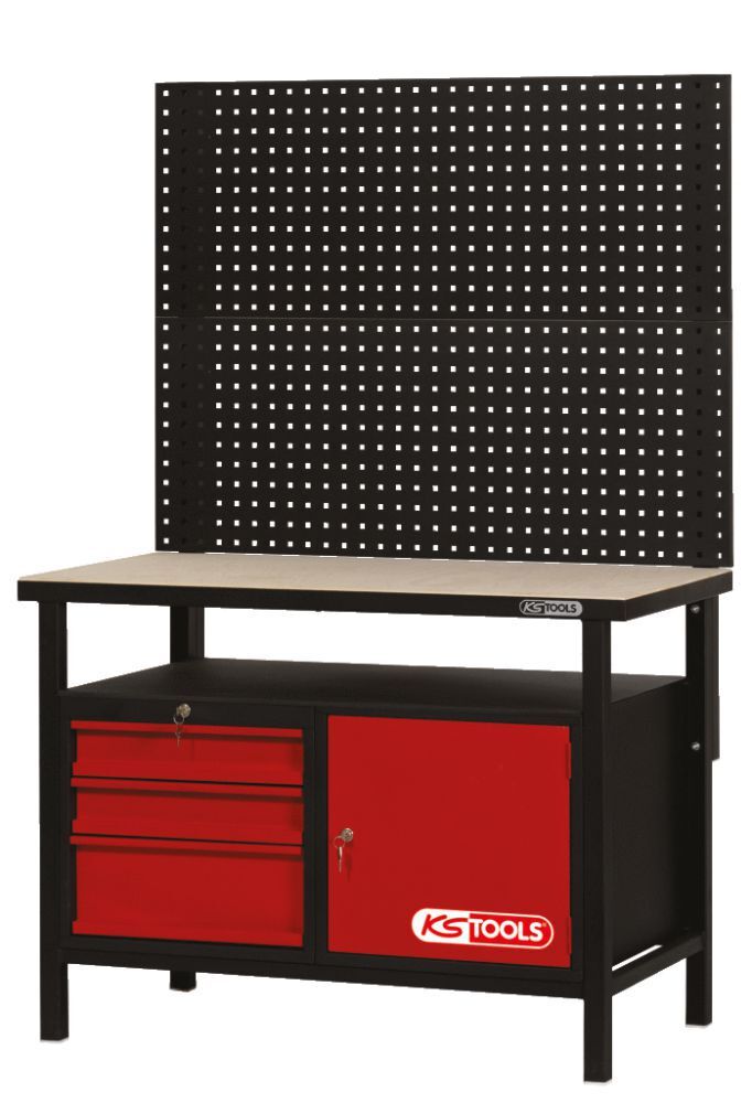 KS TOOLS Werkbank mit 3 Schubladen und 1 Tür H840xB1200xT600mm Produktbild KS TOOLS Werkbank mit 3 Schubladen und 1 Tür H840xB1200xT600mm bild 3