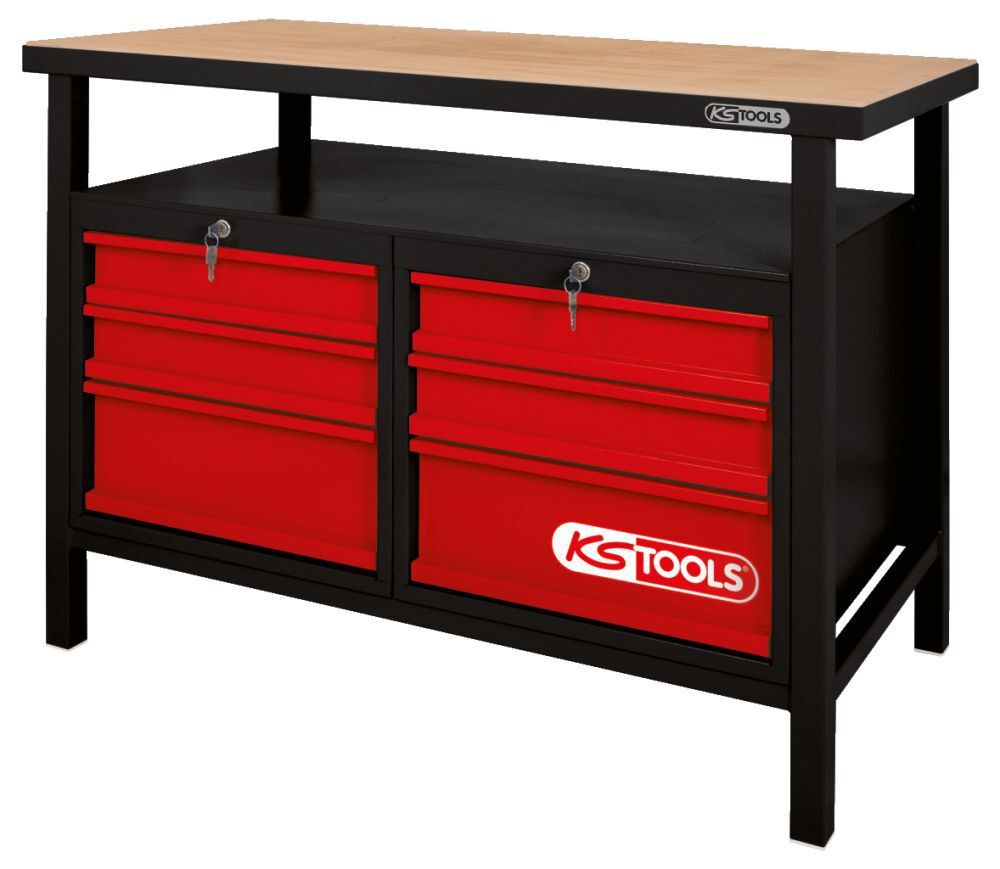 KS TOOLS Werkbank mit 6 Schubladen H840xB1200xT600mm Produktbild KS TOOLS Werkbank mit 6 Schubladen H840xB1200xT600mm