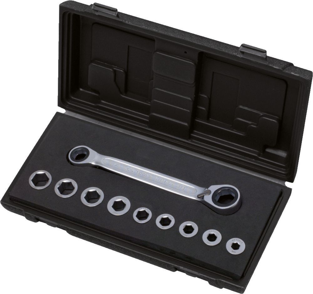 KS Tools GEARplus Doppel Ratschenringschlüssel Satz umschaltbar 10 teilig Produktbild KS Tools GEARplus Doppel Ratschenringschlüssel Satz umschaltbar 10 teilig