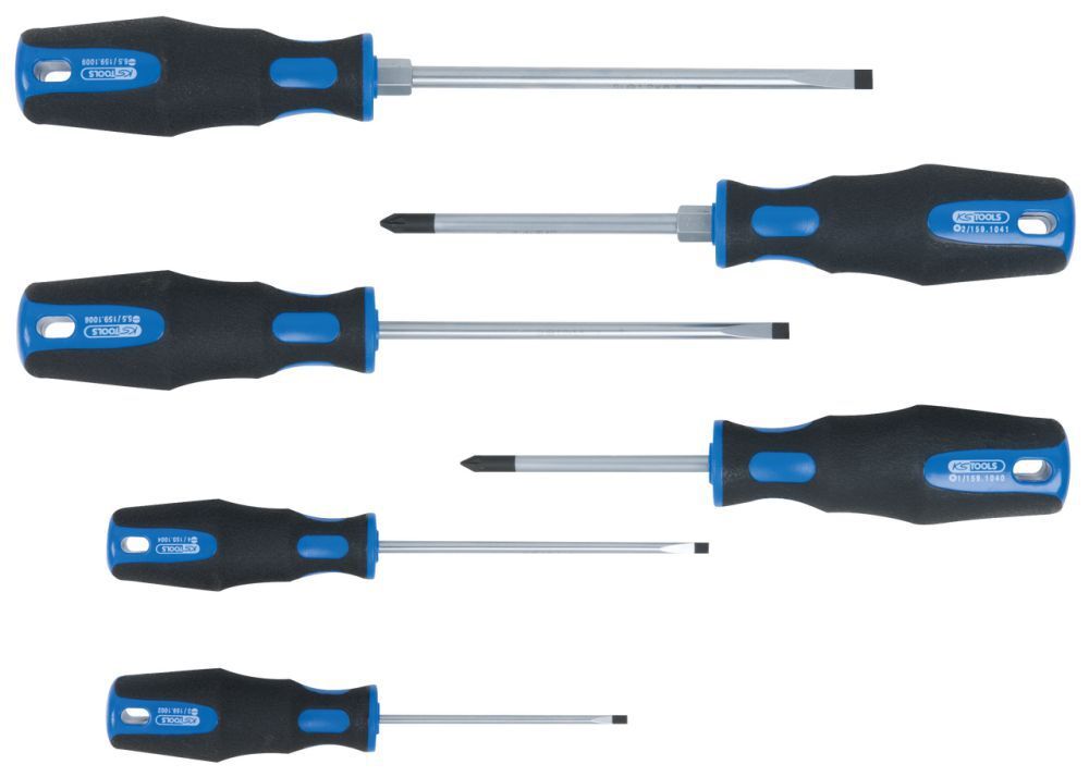 KS Tools ERGOTORQUEplus Schraubendreher Satz 6 teilig Schlitz PZ Produktbild KS Tools ERGOTORQUEplus Schraubendreher Satz 6 teilig Schlitz PZ
