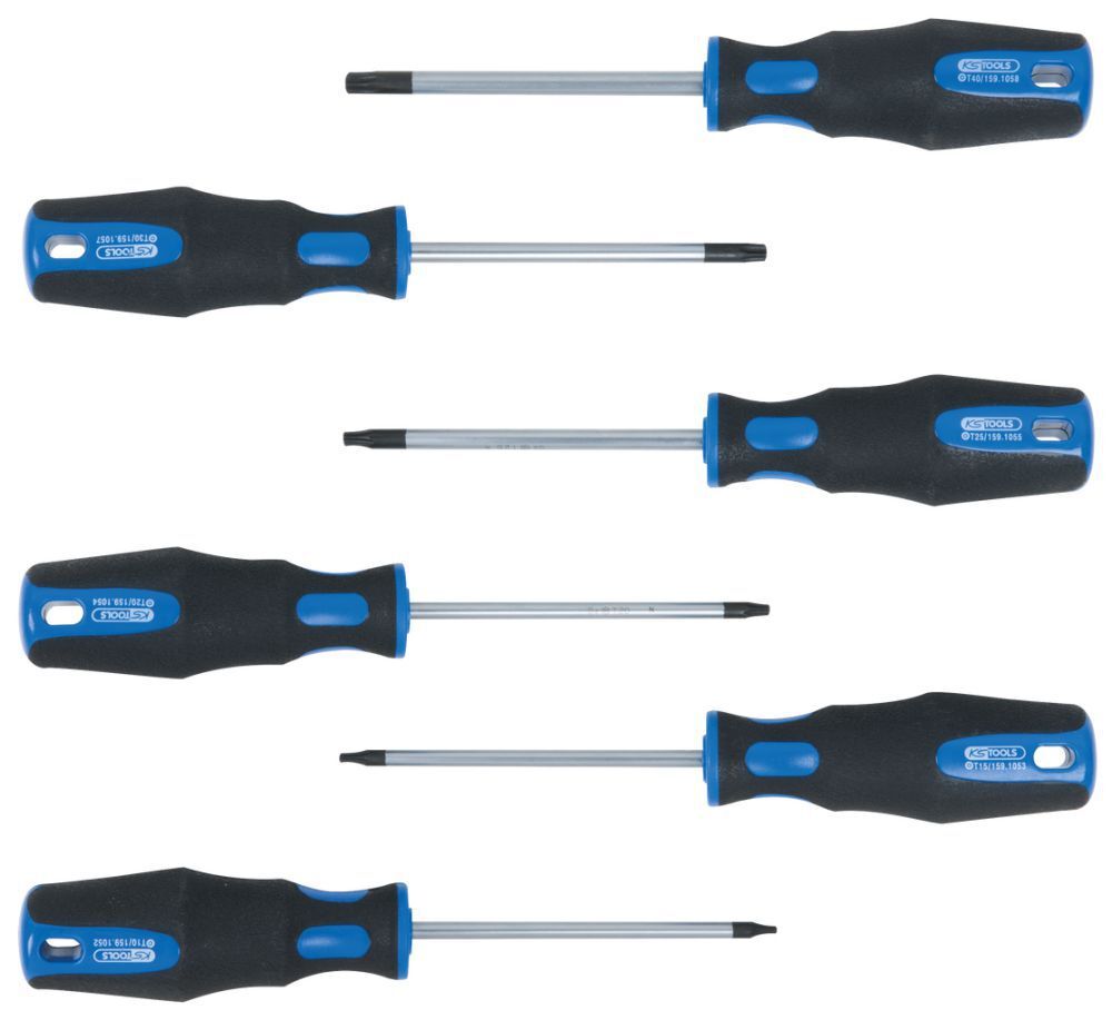 KS Tools ERGOTORQUEplus Schraubendreher Satz 6 teilig Torx mit Bohrung Produktbild KS Tools ERGOTORQUEplus Schraubendreher Satz 6 teilig Torx mit Bohrung