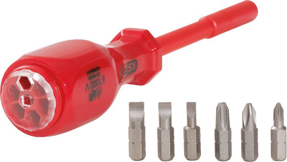 KS Tools 1/4" Bit-Schraubendreher mit Schutzisolierung und Magazin Produktbild KS Tools 1/4" Bit-Schraubendreher mit Schutzisolierung und Magazin