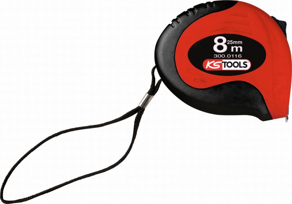 KS Tools Bandmaß mit Feststeller schwarz - rot 8m Produktbild KS Tools Bandmaß mit Feststeller schwarz - rot 8m bild 2